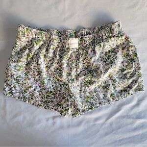 Joyspun Floral Patterned Comfy Cotton Blend Shorts Size Large